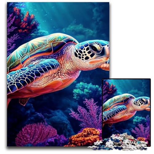 Puzzle für Erwachsene, 1000 Teile, Schildkröten-Holzpuzzle, Weihnachten, Halloween, Ostern, Neujahr, 50x75cm Puzzle für Erwachsene, 1000 Teile, Schildkröten-Holzpuzzle, Weihnachten, Halloween, Ostern, Neujahr, 50x75cm von JIANGENNF