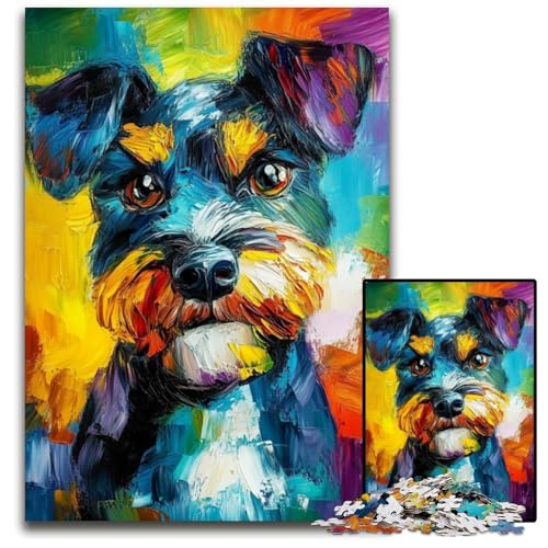 Puzzle für Erwachsene, 1000 Teile, Schnauzer, Kartonpuzzle, Lernspiele, DIY-Spielzeug, Geburtstagsgeschenk, Geschenke für 14-Jährige, 26x38cm Puzzle für Erwachsene, 1000 Teile, Schnauzer, Kartonpuzzle, Lernspiele, DIY-Spielzeug, Geburtstagsgeschenk, Geschenke für 14-Jährige, 26x38cm von JIANGENNF