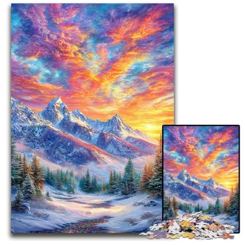 Puzzle für Erwachsene, 1000 Teile, Schneeberge, Holzpuzzle, pädagogisches Denkspiel, künstlerische Heim- und Bürodekoration, ab 14 Jahren, 50x75cm Puzzle für Erwachsene, 1000 Teile, Schneeberge, Holzpuzzle, pädagogisches Denkspiel, künstlerische Heim- und Bürodekoration, ab 14 Jahren, 50x75cm von JIANGENNF
