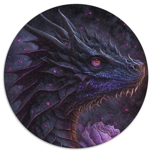 Puzzle für Erwachsene, 1000 Teile, Schwarzer Drache, 1000 Teile, runde Puzzles für Erwachsene, anspruchsvolles Denkspiel für Teenager, Spaß für den Spieleabend mit der Familie (Größe 67,5 x 67,5 cm) Puzzle für Erwachsene, 1000 Teile, Schwarzer Drache, 1000 Teile, runde Puzzles für Erwachsene, anspruchsvolles Denkspiel für Teenager, Spaß für den Spieleabend mit der Familie (Größe 67,5 x 67,5 cm) von JIANGENNF