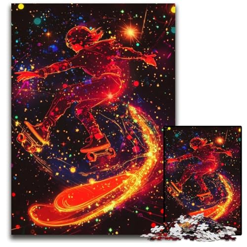 Puzzle für Erwachsene, 1000 Teile, Skateboard-Enthusiasten, Karton-Puzzles, Lernspielzeug, ganze Familie, ab 14 Jahren, 26x38cm Puzzle für Erwachsene, 1000 Teile, Skateboard-Enthusiasten, Karton-Puzzles, Lernspielzeug, ganze Familie, ab 14 Jahren, 26x38cm von JIANGENNF