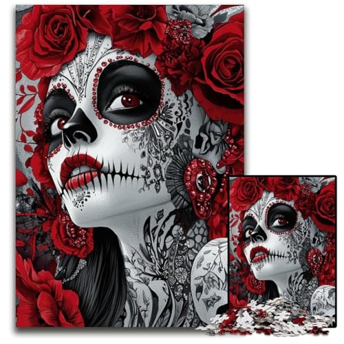 Puzzle für Erwachsene, 1000 Teile, Skullgirls, Karton-Puzzle, Spielzeug, Geschenk, pädagogisches, intellektuelles, entspannendes Familienspiel, 26x38cm von JIANGENNF