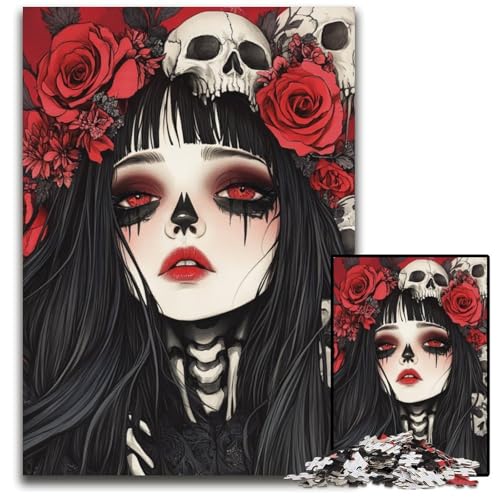 Puzzle für Erwachsene, 1000 Teile, Skullgirls, Karton-Puzzle, Spielzeug, Geschenk, pädagogisches, intellektuelles, entspannendes Familienspiel, 26x38cm von JIANGENNF
