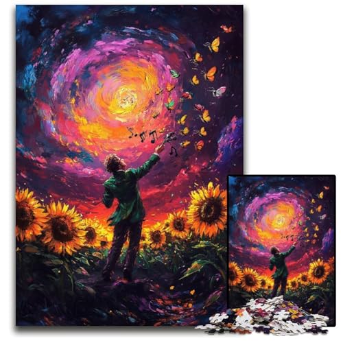 Puzzle für Erwachsene, 1000 Teile, Sonnenblumen-Violine, Karton-Puzzle, Lernspiele, DIY-Spielzeug, Geburtstagsgeschenk, Geschenke für 14-Jährige, 26x38cm Puzzle für Erwachsene, 1000 Teile, Sonnenblumen-Violine, Karton-Puzzle, Lernspiele, DIY-Spielzeug, Geburtstagsgeschenk, Geschenke für 14-Jährige, 26x38cm von JIANGENNF