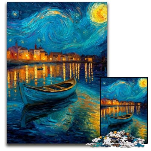 Puzzle für Erwachsene, 1000 Teile, Sternenhimmel-Boot, Holzpuzzle, pädagogisches Denkspiel, künstlerische Heim- und Bürodekoration, ab 14 Jahren, 50x75cm Puzzle für Erwachsene, 1000 Teile, Sternenhimmel-Boot, Holzpuzzle, pädagogisches Denkspiel, künstlerische Heim- und Bürodekoration, ab 14 Jahren, 50x75cm von JIANGENNF