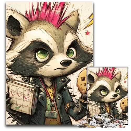 Puzzle für Erwachsene, 1000 Teile, Straßenwaschbär, Kartonpuzzle, Lernspielzeug, ganze Familie, ab 14 Jahren, 26x38cm Puzzle für Erwachsene, 1000 Teile, Straßenwaschbär, Kartonpuzzle, Lernspielzeug, ganze Familie, ab 14 Jahren, 26x38cm von JIANGENNF