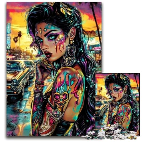 Puzzle für Erwachsene, 1000 Teile, Tätowierte Frau, Kartonpuzzle, Lernspielzeug, ganze Familie, ab 14 Jahren, 26x38cm Puzzle für Erwachsene, 1000 Teile, Tätowierte Frau, Kartonpuzzle, Lernspielzeug, ganze Familie, ab 14 Jahren, 26x38cm von JIANGENNF