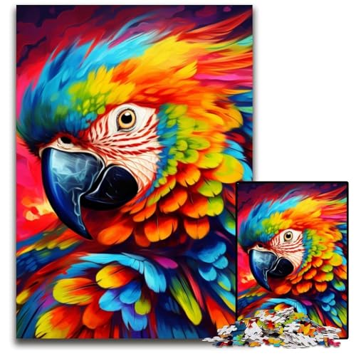 Puzzle für Erwachsene, 1000 Teile, Tiere, Vögel, Papageien, Puzzles für Erwachsene, Familienaktivität, Heimdekoration zum Selbermachen, 26x38cm/10,23x14,96 Zoll von JIANGENNF