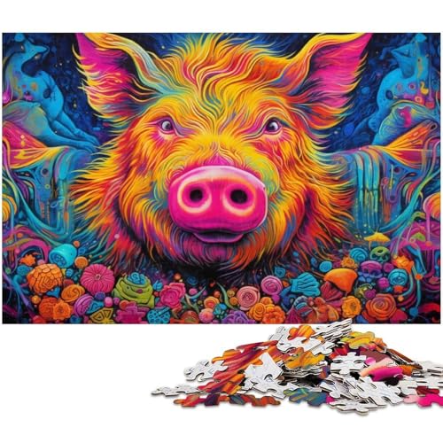 Puzzle für Erwachsene, 1000 Teile, Tierkunst, Schwein, Kartonpuzzle für Erwachsene, Denkspiel für Teenager und Familieninteraktion, 26 x 38 cm / 10,23 x 14,96 Zoll Puzzle für Erwachsene, 1000 Teile, Tierkunst, Schwein, Kartonpuzzle für Erwachsene, Denkspiel für Teenager und Familieninteraktion, 26 x 38 cm / 10,23 x 14,96 Zoll von JIANGENNF