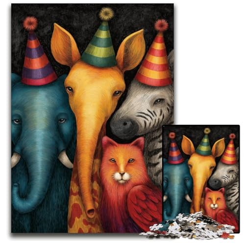 Puzzle für Erwachsene, 1000 Teile, Tierwelt, Holzpuzzle, lustige Spiele, ganze Familie, für Kinder ab 14 Jahren, 50x75cm von JIANGENNF