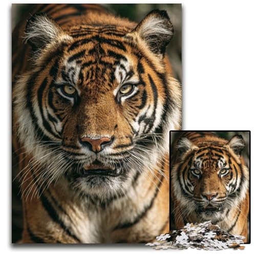 Puzzle für Erwachsene, 1000 Teile, Tiger, Holzpuzzle, Spiel für Erwachsene, Geschenk, interaktives Familienspiel, Gehirn-Herausforderung, Geschenk, 50x75cm von JIANGENNF