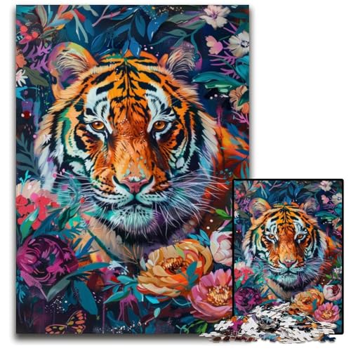 Puzzle für Erwachsene, 1000 Teile, Tigerblumen, Holzpuzzle, pädagogisches Denkspiel, künstlerische Heim- und Bürodekoration, ab 14 Jahren, 50x75cm Puzzle für Erwachsene, 1000 Teile, Tigerblumen, Holzpuzzle, pädagogisches Denkspiel, künstlerische Heim- und Bürodekoration, ab 14 Jahren, 50x75cm von JIANGENNF