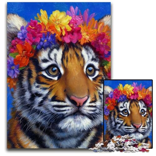 Puzzle für Erwachsene, 1000 Teile, Tigermalerei, Kartonpuzzle, Lernspielzeug, ganze Familie, ab 14 Jahren, 26x38cm Puzzle für Erwachsene, 1000 Teile, Tigermalerei, Kartonpuzzle, Lernspielzeug, ganze Familie, ab 14 Jahren, 26x38cm von JIANGENNF