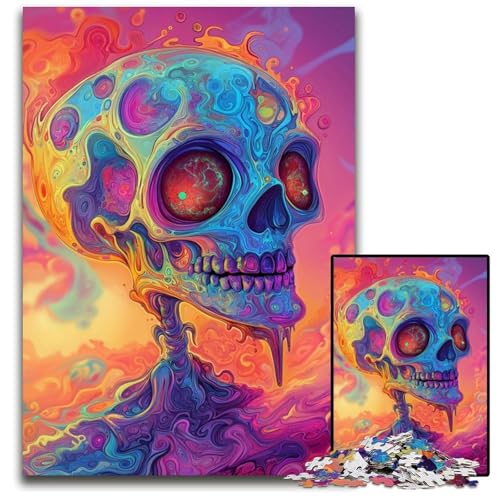 Puzzle für Erwachsene, 1000 Teile, Totenkopf-Kunst, Holzpuzzle, Lernspielzeug, ganze Familie, ab 14 Jahren, 50x75cm Puzzle für Erwachsene, 1000 Teile, Totenkopf-Kunst, Holzpuzzle, Lernspielzeug, ganze Familie, ab 14 Jahren, 50x75cm von JIANGENNF