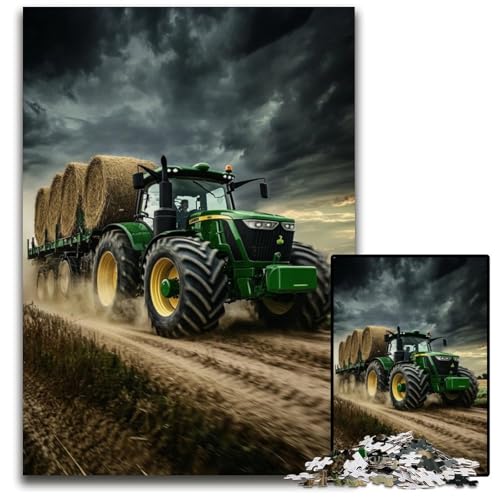 Puzzle für Erwachsene, 1000 Teile, Traktor, Kartonpuzzle, Spiel für Erwachsene, Geschenk, interaktives Familienspiel, Gehirn-Herausforderung, Geschenk, 26x38cm von JIANGENNF