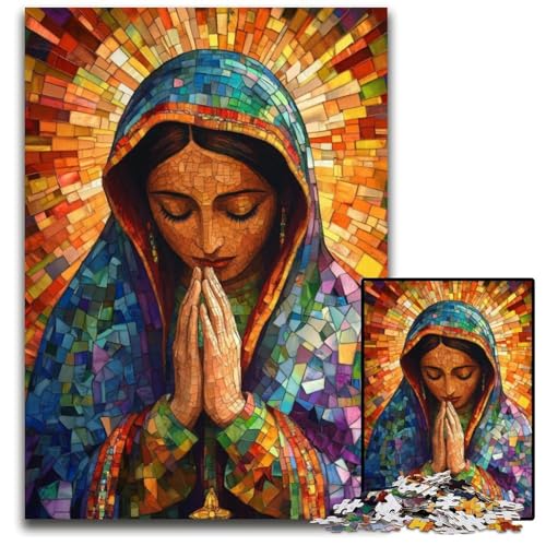 Puzzle für Erwachsene, 1000 Teile, Unsere Liebe Frau von Guadalupe betet, Kartonpuzzle, Lernspielzeug, ganze Familie, ab 14 Jahren, 26x38cm von JIANGENNF