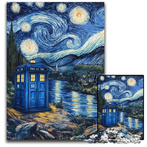 Puzzle für Erwachsene, 1000 Teile, Van Gogh, Nachthimmeltor, Kartonpuzzle, Spiel für Erwachsene, Geschenk, Familieninteraktives Spiel, Gehirn-Herausforderung, Geschenk, 26x38cm von JIANGENNF
