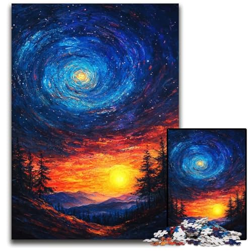 Puzzle für Erwachsene, 1000 Teile, Van Gogh-Nachthimmel, Holzpuzzle, pädagogisches Denkspiel, künstlerische Heim- und Bürodekoration, ab 14 Jahren, 50x75cm Puzzle für Erwachsene, 1000 Teile, Van Gogh-Nachthimmel, Holzpuzzle, pädagogisches Denkspiel, künstlerische Heim- und Bürodekoration, ab 14 Jahren, 50x75cm von JIANGENNF