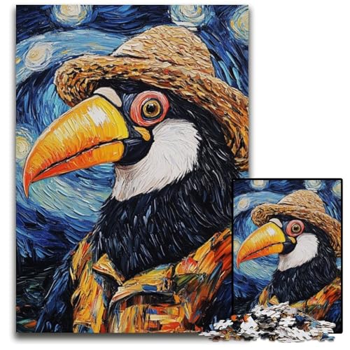Puzzle für Erwachsene, 1000 Teile, Van Gogh-Papagei-Puzzle für Erwachsene, Lernspielzeug für Jugendliche, Heimbüro-Dekor, 26x38cm/10,23x14,96 Zoll von JIANGENNF