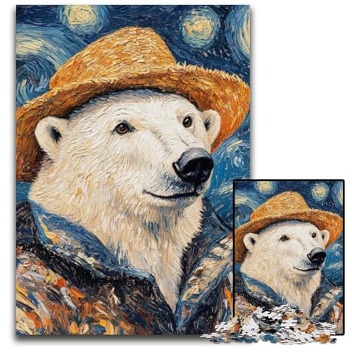 Puzzle für Erwachsene, 1000 Teile, Vincent Van Gogh, Eisbär-Puzzle für Erwachsene, Lernspielzeug für Jugendliche, Heimbüro-Dekor, 26x38cm/10,23x14,96 Zoll von JIANGENNF