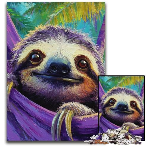 Puzzle für Erwachsene, 1000 Teile, Waldfaultier-Puzzle, für Kinder ab 14 Jahren, pädagogische Herausforderung, lustige Aktivitäten zu Hause, Geburtstagsgeschenke, Reisegeschenke, 50x75cm von JIANGENNF
