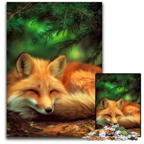 Puzzle für Erwachsene, 1000 Teile, Waldfuchs, Holzpuzzle, schwierig und herausfordernd, tolle Geschenke und Spielzeuge für 14-Jährige, 50x75cm von JIANGENNF