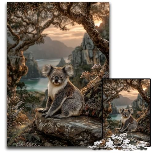 Puzzle für Erwachsene, 1000 Teile, Waldkoala, Holzpuzzle, schwierig und herausfordernd, tolle Geschenke und Spielzeuge für 14-Jährige, 50x75cm von JIANGENNF