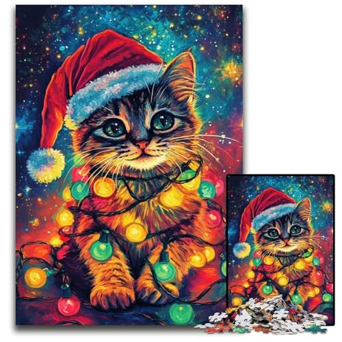 Puzzle für Erwachsene, 1000 Teile, Weihnachtskatze, Holzpuzzle, pädagogisches Denkspiel, künstlerische Heim- und Bürodekoration, ab 14 Jahren, 50x75cm Puzzle für Erwachsene, 1000 Teile, Weihnachtskatze, Holzpuzzle, pädagogisches Denkspiel, künstlerische Heim- und Bürodekoration, ab 14 Jahren, 50x75cm von JIANGENNF