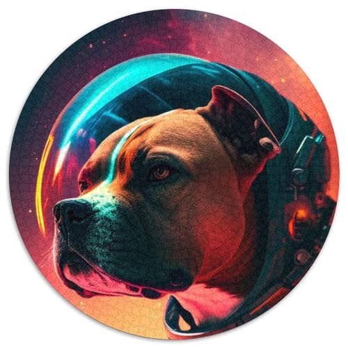 Puzzle für Erwachsene, 1000 Teile, Weltraum-Pitbull, 1000-teiliges rundes Puzzle für Erwachsene, pädagogisches Denkspiel, künstlerische Heim- und Bürodekoration, ab 14 Jahren (Größe 67,5 x 67,5 cm) Puzzle für Erwachsene, 1000 Teile, Weltraum-Pitbull, 1000-teiliges rundes Puzzle für Erwachsene, pädagogisches Denkspiel, künstlerische Heim- und Bürodekoration, ab 14 Jahren (Größe 67,5 x 67,5 cm) von JIANGENNF