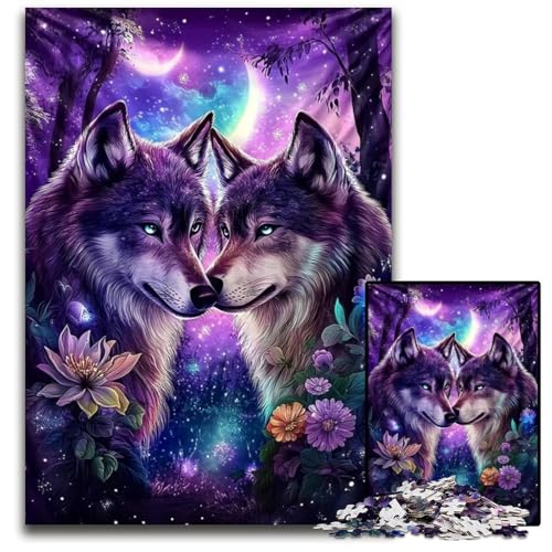 Puzzle für Erwachsene, 1000 Teile, Wolf, Papppuzzle, Spielzeug, Geschenk, pädagogisches, intellektuelles, entspannendes Familienspiel, 26x38cm von JIANGENNF