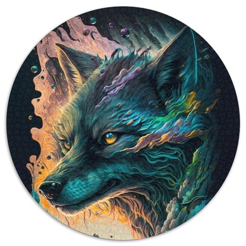 Puzzle für Erwachsene, 1000 Teile, Wolf, Zauberwald, Puzzle für Erwachsene, Lernspielzeug für Teenager, Heimbüro-Dekor (Größe 67,5 x 67,5 cm) von JIANGENNF