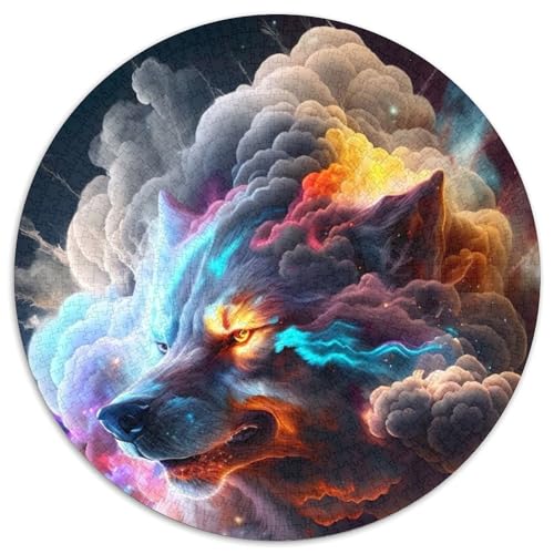 Puzzle für Erwachsene, 1000 Teile, Wolf im Rauch V, Puzzle für Erwachsene, Lernspielzeug für Teenager, Heimbüro-Dekor (Größe 67,5 x 67,5 cm) von JIANGENNF