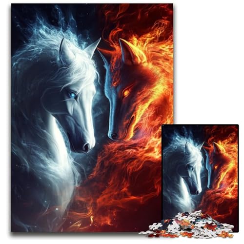 Puzzle für Erwachsene, 1000 Teile, Wolf und Pferd, Papppuzzle, Heimdekoration, Familienspaß, ab 14 Jahren, 26x38cm Puzzle für Erwachsene, 1000 Teile, Wolf und Pferd, Papppuzzle, Heimdekoration, Familienspaß, ab 14 Jahren, 26x38cm von JIANGENNF