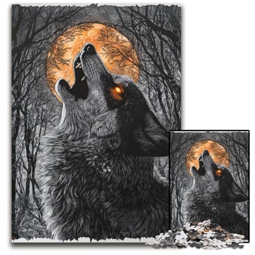 Puzzle für Erwachsene, 1000 Teile, Wolf unter dem Mond, Kartonpuzzle, Lernspiele, DIY-Spielzeug, Geburtstagsgeschenk, Geschenke für 14-Jährige, 26x38cm Puzzle für Erwachsene, 1000 Teile, Wolf unter dem Mond, Kartonpuzzle, Lernspiele, DIY-Spielzeug, Geburtstagsgeschenk, Geschenke für 14-Jährige, 26x38cm von JIANGENNF