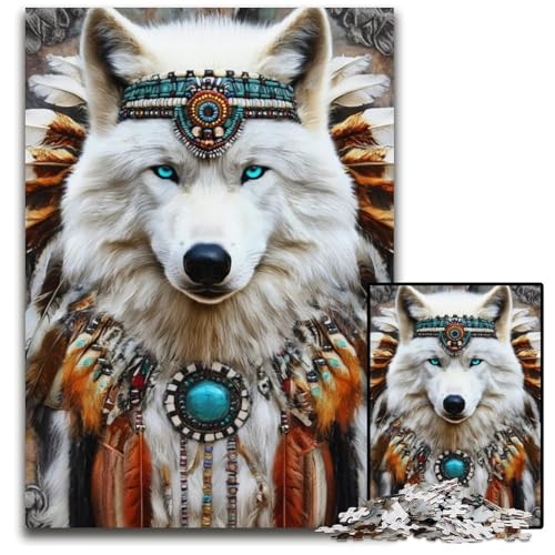 Puzzle für Erwachsene, 1000 Teile, Wolfstotem, Kartonpuzzle, schwierig und herausfordernd, tolle Geschenke und Spielzeuge für 14-Jährige, 26x38cm von JIANGENNF