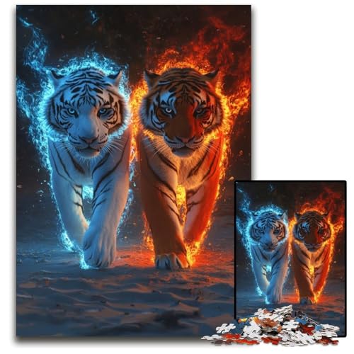 Puzzle für Erwachsene, 1000 Teile, Zwei Tiger, Holzpuzzle, Weihnachten, Halloween, Ostern, Neujahr, 50x75cm Puzzle für Erwachsene, 1000 Teile, Zwei Tiger, Holzpuzzle, Weihnachten, Halloween, Ostern, Neujahr, 50x75cm von JIANGENNF