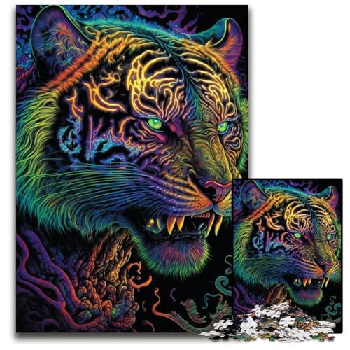 Puzzle für Erwachsene, 1000 Teile, abstrakt, psychedelisch, schwierige Puzzles für Erwachsene, kompliziertes Design für Teenager, DIY-Dekor und gehirnfördernder Spaß, 26x38cm/10,23x14,96 Zoll von JIANGENNF