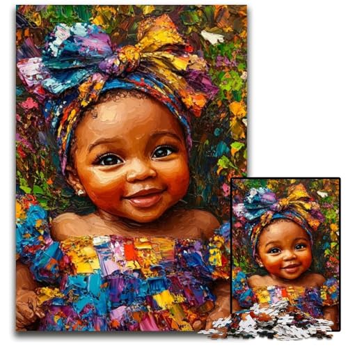 Puzzle für Erwachsene, 1000 Teile, afrikanisches kleines Mädchen, Holzpuzzle, pädagogisches Denkspiel, künstlerische Heim- und Bürodekoration, ab 14 Jahren, 50x75cm Puzzle für Erwachsene, 1000 Teile, afrikanisches kleines Mädchen, Holzpuzzle, pädagogisches Denkspiel, künstlerische Heim- und Bürodekoration, ab 14 Jahren, 50x75cm von JIANGENNF