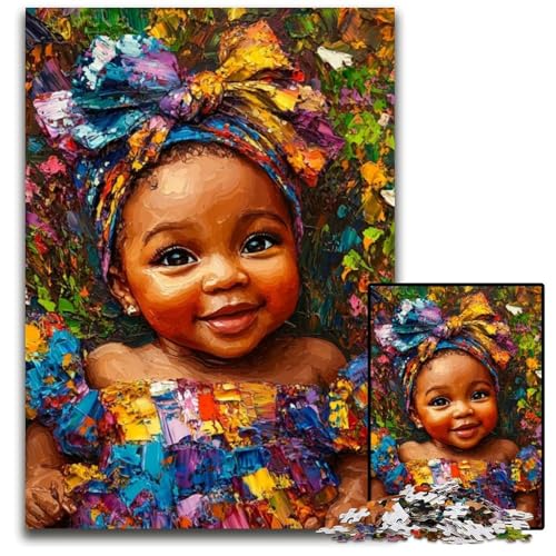 Puzzle für Erwachsene, 1000 Teile, afrikanisches kleines Mädchen, Kartonpuzzle, Geburtstage, Feiertage und als Heimdekoration, 26x38cm Puzzle für Erwachsene, 1000 Teile, afrikanisches kleines Mädchen, Kartonpuzzle, Geburtstage, Feiertage und als Heimdekoration, 26x38cm von JIANGENNF