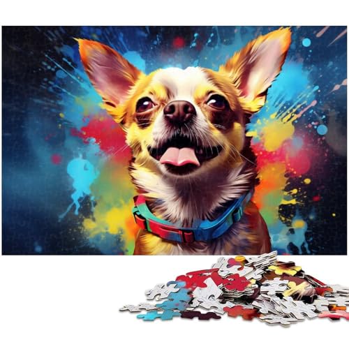 Puzzle für Erwachsene, 1000 Teile, bunter Chihuahua, Holzpuzzle für Erwachsene, Denkspiel für Teenager und Familieninteraktion, 50 x 75 cm / 19,68 x 29,52 Zoll Puzzle für Erwachsene, 1000 Teile, bunter Chihuahua, Holzpuzzle für Erwachsene, Denkspiel für Teenager und Familieninteraktion, 50 x 75 cm / 19,68 x 29,52 Zoll von JIANGENNF