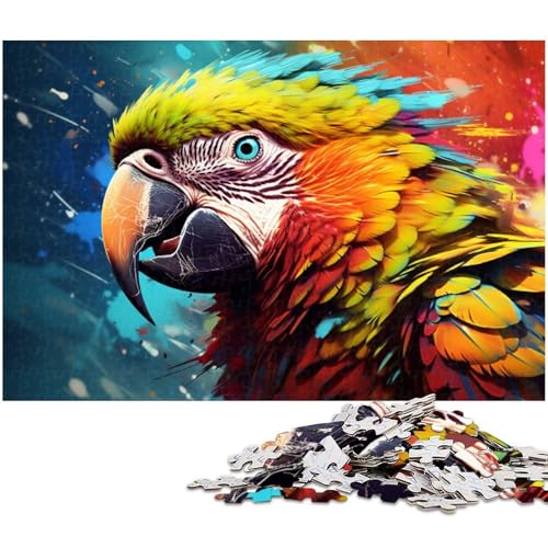 Puzzle für Erwachsene, 1000 Teile, bunter Papagei, Holzpuzzle für Erwachsene, perfekte Dekoration für Zuhause oder das Büro, 50 x 75 cm / 19,68 x 29,52 Zoll von JIANGENNF
