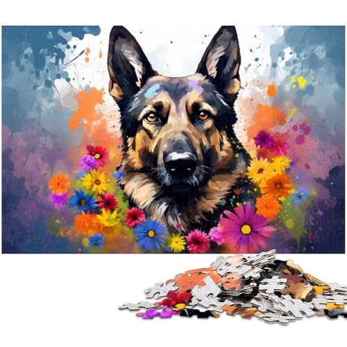 Puzzle für Erwachsene, 1000 Teile, bunter Schäferhund, Holzpuzzle für Erwachsene, Denkspiel für Teenager und Familieninteraktion, 50 x 75 cm / 19,68 x 29,52 Zoll Puzzle für Erwachsene, 1000 Teile, bunter Schäferhund, Holzpuzzle für Erwachsene, Denkspiel für Teenager und Familieninteraktion, 50 x 75 cm / 19,68 x 29,52 Zoll von JIANGENNF