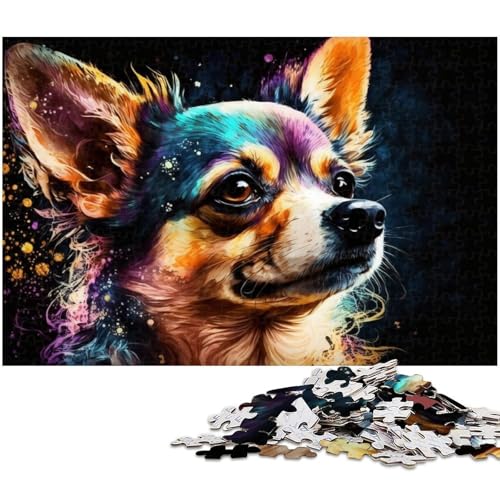 Puzzle für Erwachsene, 1000 Teile, buntes Chihuahua-Gemälde, Kartonpuzzle für Erwachsene, Denkspiel für Teenager und Familieninteraktion, 26 x 38 cm / 10,23 x 14,96 Zoll Puzzle für Erwachsene, 1000 Teile, buntes Chihuahua-Gemälde, Kartonpuzzle für Erwachsene, Denkspiel für Teenager und Familieninteraktion, 26 x 38 cm / 10,23 x 14,96 Zoll von JIANGENNF