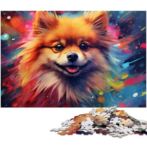 Puzzle für Erwachsene, 1000 Teile, buntes Zwergspitz-Kartonpuzzle für Erwachsene, Denkspiel für Teenager und Familieninteraktion, 26 x 38 cm / 10,23 x 14,96 Zoll Puzzle für Erwachsene, 1000 Teile, buntes Zwergspitz-Kartonpuzzle für Erwachsene, Denkspiel für Teenager und Familieninteraktion, 26 x 38 cm / 10,23 x 14,96 Zoll von JIANGENNF