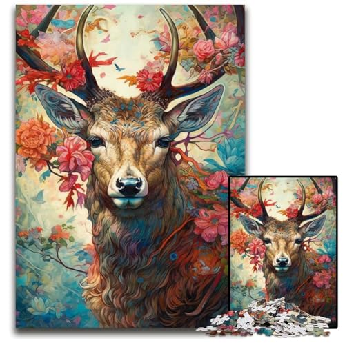 Puzzle für Erwachsene, 1000 Teile, farbenfrohes REH mit Blumen, Papppuzzle, Eltern, Partner, Freunde – ab 14 Jahren, 26x38cm/10,23x14,96 Zoll Puzzle für Erwachsene, 1000 Teile, farbenfrohes REH mit Blumen, Papppuzzle, Eltern, Partner, Freunde – ab 14 Jahren, 26x38cm/10,23x14,96 Zoll von JIANGENNF