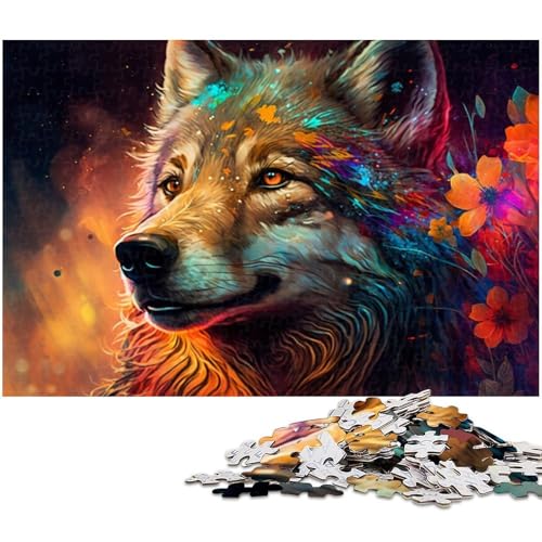 Puzzle für Erwachsene, 1000 Teile, farbenfrohes Wolf-Holzpuzzle für Erwachsene, perfekte Dekoration für Zuhause oder das Büro, 50 x 75 cm / 19,68 x 29,52 Zoll Puzzle für Erwachsene, 1000 Teile, farbenfrohes Wolf-Holzpuzzle für Erwachsene, perfekte Dekoration für Zuhause oder das Büro, 50 x 75 cm / 19,68 x 29,52 Zoll von JIANGENNF