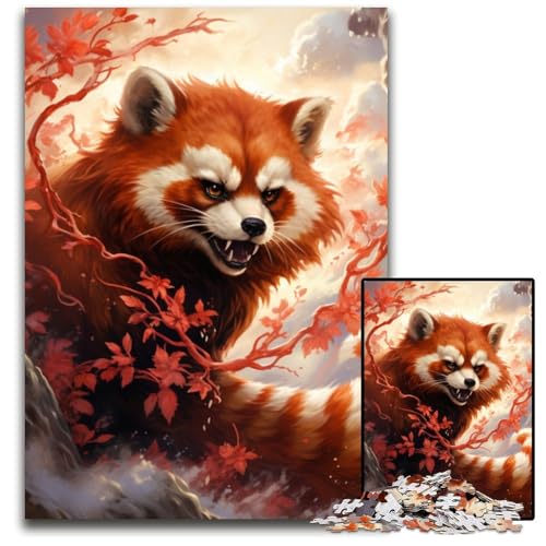 Puzzle für Erwachsene, 1000 Teile, farbenfrohes rotes Panda-Puzzle aus Pappe, Denkspiel, interaktives Familienspiel, geeignet für Kinder ab 14 Jahren, 26x38cm/10,23x14,96 Zoll Puzzle für Erwachsene, 1000 Teile, farbenfrohes rotes Panda-Puzzle aus Pappe, Denkspiel, interaktives Familienspiel, geeignet für Kinder ab 14 Jahren, 26x38cm/10,23x14,96 Zoll von JIANGENNF