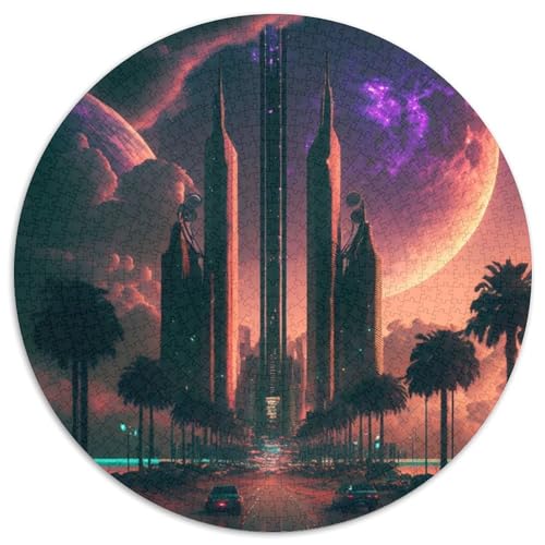 Puzzle für Erwachsene, 1000 Teile, futuristische Stadt-Puzzles für Erwachsene, Lernspielzeug für Teenager, Heimbüro-Dekor (Größe 67,5 x 67,5 cm) von JIANGENNF