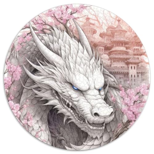 Puzzle für Erwachsene, 1000 Teile, japanische Drachenkirsche, Puzzle für Erwachsene, Lernspielzeug für Teenager, Heimbüro-Dekor (Größe 67,5 x 67,5 cm) von JIANGENNF