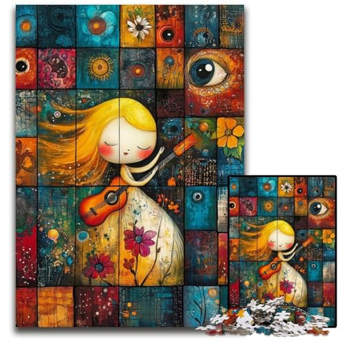 Puzzle für Erwachsene, 1000 Teile, kleines Mädchen spielt Gitarre, Karton-Puzzle, Spielzeug, Geschenk, pädagogisches, intellektuelles, entspannendes Spaßspiel für die ganze Familie, 26x38cm Puzzle für Erwachsene, 1000 Teile, kleines Mädchen spielt Gitarre, Karton-Puzzle, Spielzeug, Geschenk, pädagogisches, intellektuelles, entspannendes Spaßspiel für die ganze Familie, 26x38cm von JIANGENNF